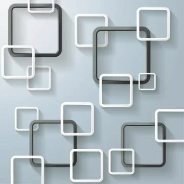 Abstract window rectangles four black Stock Illustration