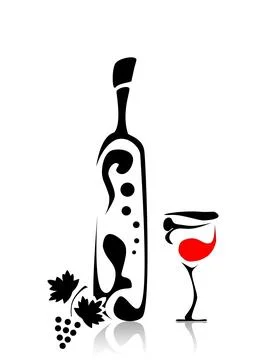 Abstract wine bottle Stock Illustration