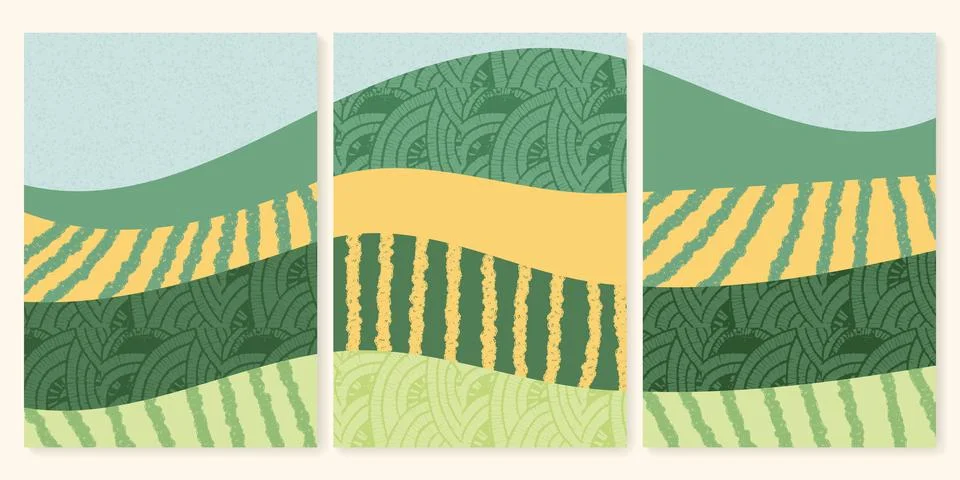 Abstract wineyard farm field pattern vector illustration. Vineyard green Stock Illustration