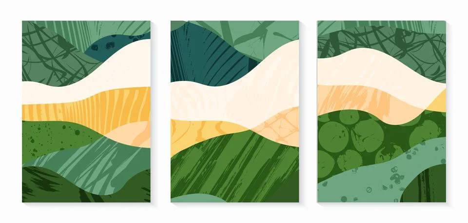 Abstract wineyard farm field pattern vector illustration. Vineyard green Stockillustratie