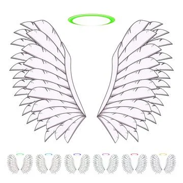 Abstract wing angel cartoon vector graphic Stock Illustration
