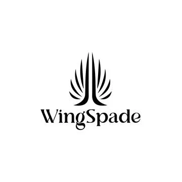 Abstract wing logo. Spade ace logo. Tree silhouette logo Stock Illustration