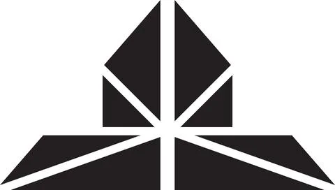 Abstract wing triangle logo illustration in trendy and minimal style Stock Illustration