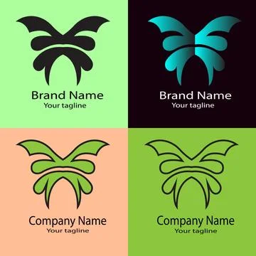 Abstract Winged Emblem logo Stock Illustration