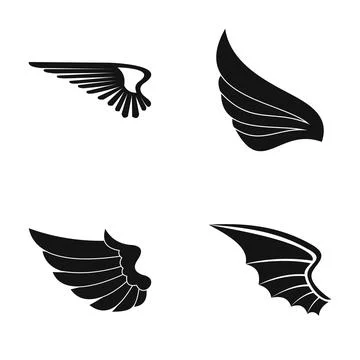 Abstract winged shapes representing freedom and flight concepts Illustration