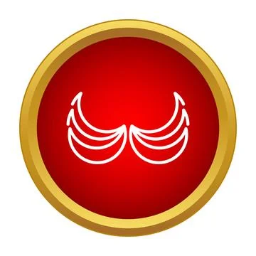 Abstract wings icon in red circle Stock Illustration