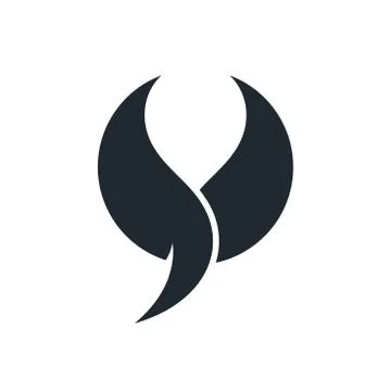 Abstract wings icon with tail Illustrazione stock