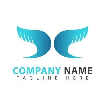 Abstract Wings Logo design template Stock Illustration