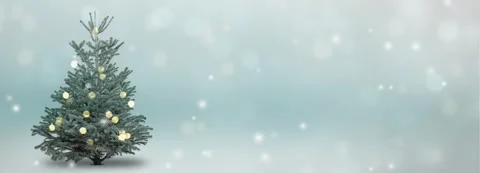 Abstract winter background banner with illuminated christmas tree Stock Footage 284616282