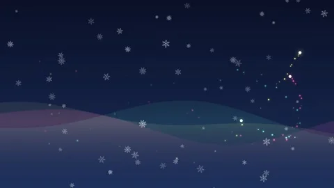 Abstract winter background with falling snowflakes and glowing particles vide Video stock 343611804