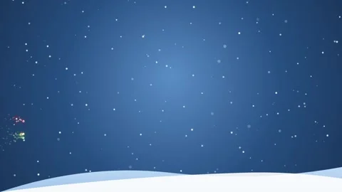 Abstract winter background with falling snowflakes and colorful festive glo.. Video stock 343611816