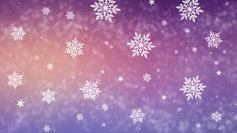Abstract winter background featuring white delicate snowflakes falling over.. Stock Illustration