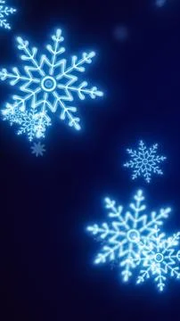 Abstract winter background with glowing blue snowflakes, evoking cold, fros.. Stock Illustration