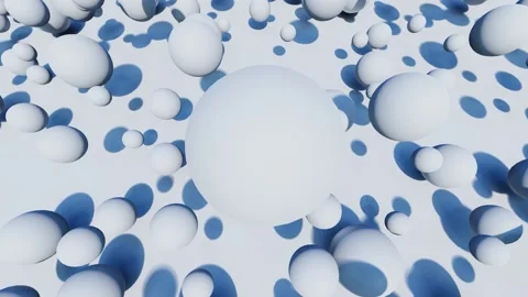 Abstract winter background motion among white balls in space 3d animation Stock Footage