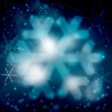Abstract winter background with snowflakes Stock Illustration