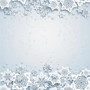 Abstract winter background with snowflakes Stock Illustration