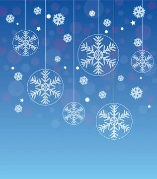 Abstract winter background with snowflakes Stock Illustration