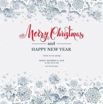 Abstract winter background with snowflakes Stock Illustration