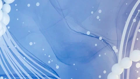 Abstract winter blue and white balloons and line background. Copy space, mock up Stock Footage 262201849