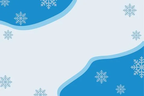 Abstract Winter Flat style background with Copy space. Cold blue and snow vector Stock Illustration