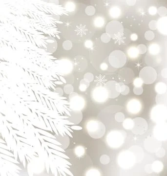 Abstract winter glowing background with fur-tree Stock Illustration