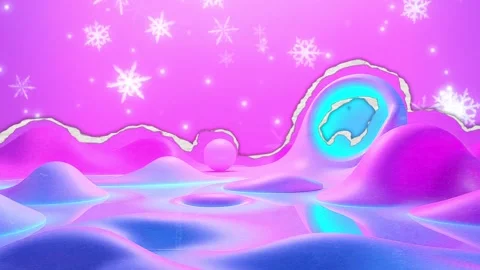 Abstract Winter Hole: Unique Pastel Snowscape with Cutout Effect Stock Footage 330320059