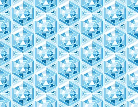 Abstract winter ice vector illustration. Blue mosaic geometry seamless patter Illustrazione stock
