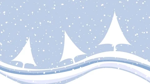 Abstract winter landscape with falling snow and white trees Vidéo 329155983