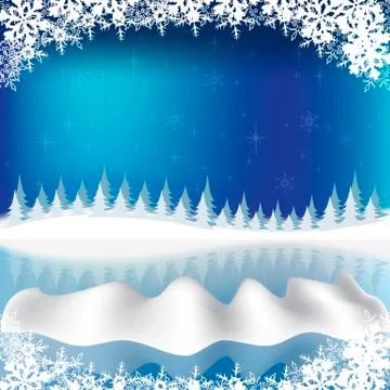 Abstract winter landscape Stock Illustration
