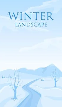 Abstract winter landscape Stock Illustration