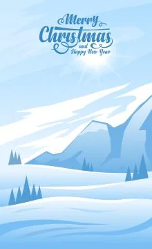 Abstract winter landscape Stock Illustration