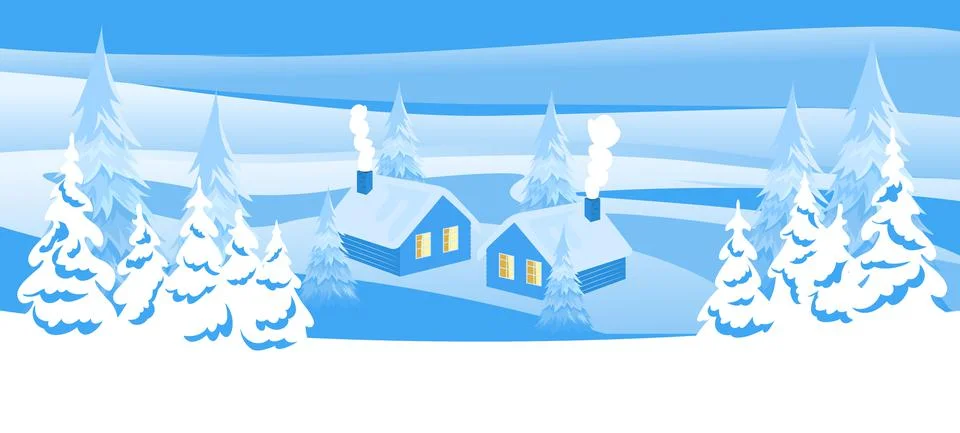 Abstract winter landscape Stock Illustration