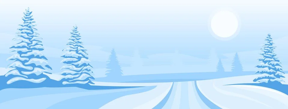 Abstract winter landscape Stock Illustration