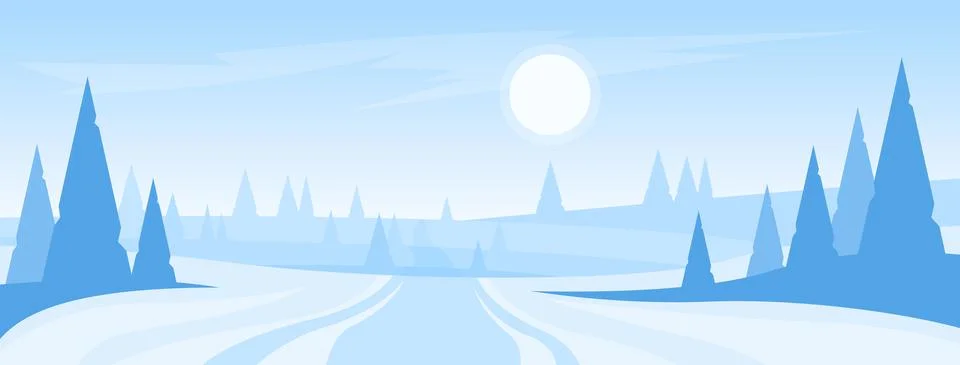 Abstract winter landscape Stock Illustration
