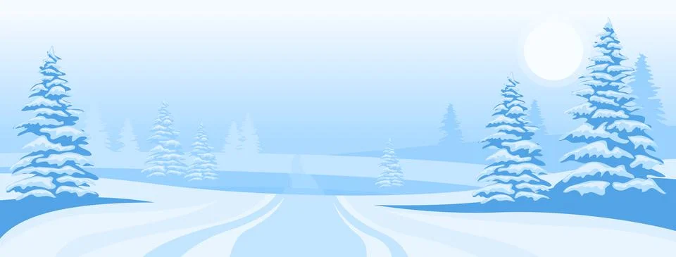 Abstract winter landscape Stock Illustration