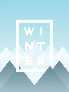 Abstract winter landscape vector background with text in frame. Winter season Stock Illustration