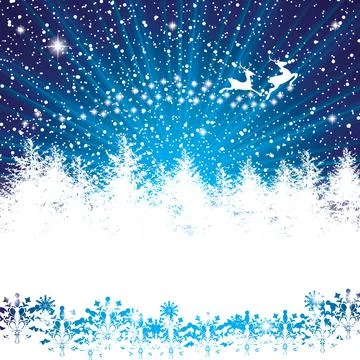 Abstract winter night background with pine Stock Illustration