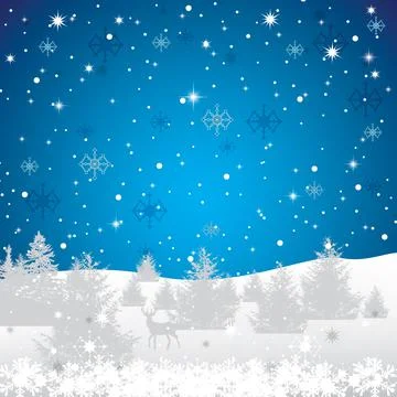 Abstract winter night background with pine Stock Illustration