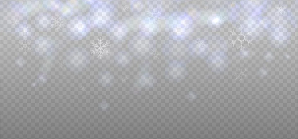 Abstract winter refraction glow and bokeh effect with Sparse snowfall Christmas Stock Illustration