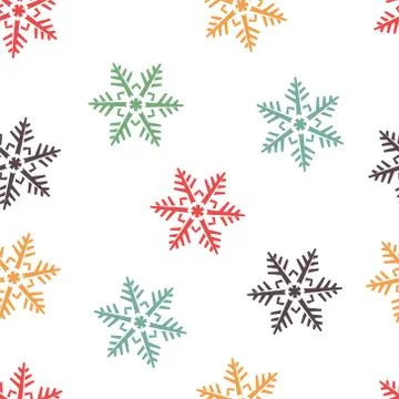 Abstract winter seamless background with snowflakes motive Stock Illustration