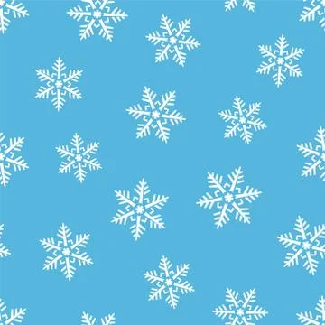 Abstract winter seamless background with snowflakes motive Stock Illustration