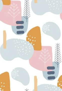 Abstract winter seamless patterns in pastel colors Illustrazione stock