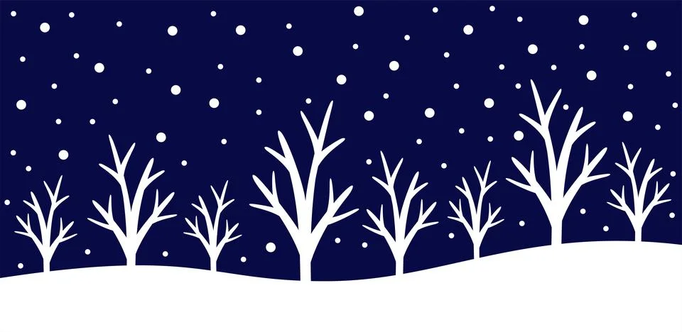 Abstract winter trees Stock Illustration