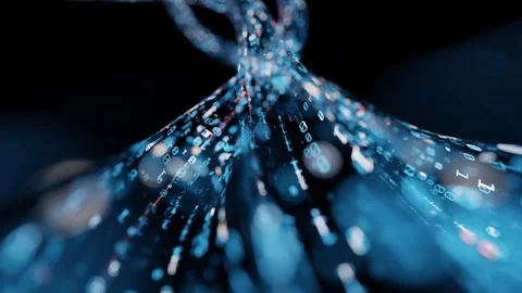 Abstract wire cable with digital binary data transmitting. Stockbeeldmateriaal 321353140