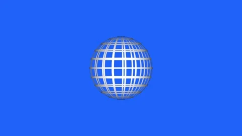 Abstract wire frame globe rotating slowly against a vibrant blue background.. Stock Footage 339751602