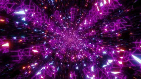 Abstract wireframe design space galaxy 3d illustration wallpaper background Illustrazione stock