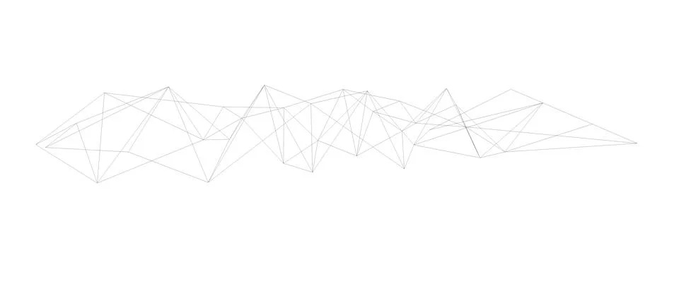 Abstract wireframe digital line surface white background white shading, big d Stock Photos