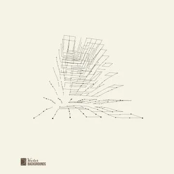 Abstract wireframe with dots and lines Stock Illustration