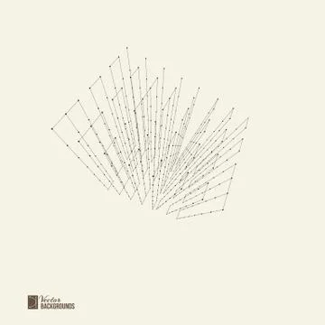 Abstract wireframe with dots and lines 스톡 일러스트