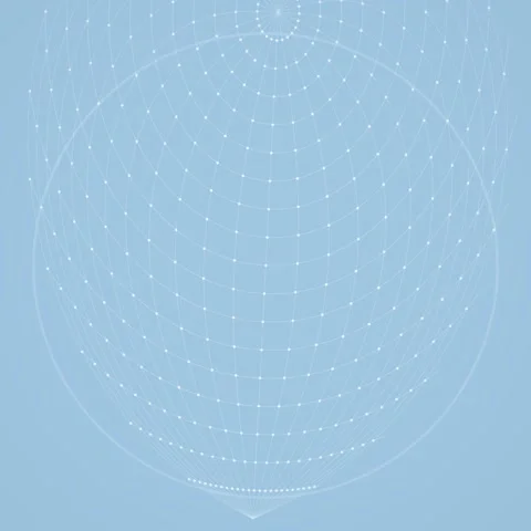 Abstract Wireframe Globe Grid on Blue Background - Digital Network Concept Stock Footage 347812301
